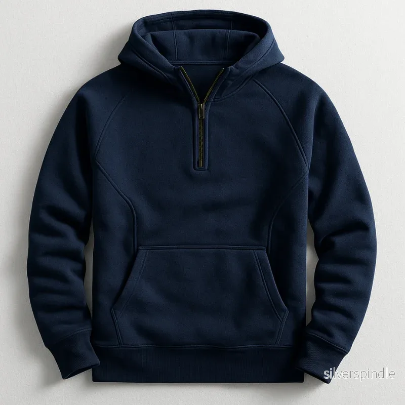 Ethan | Medeltjock Hoodie med Ribbstickade Muddar - Bild 2