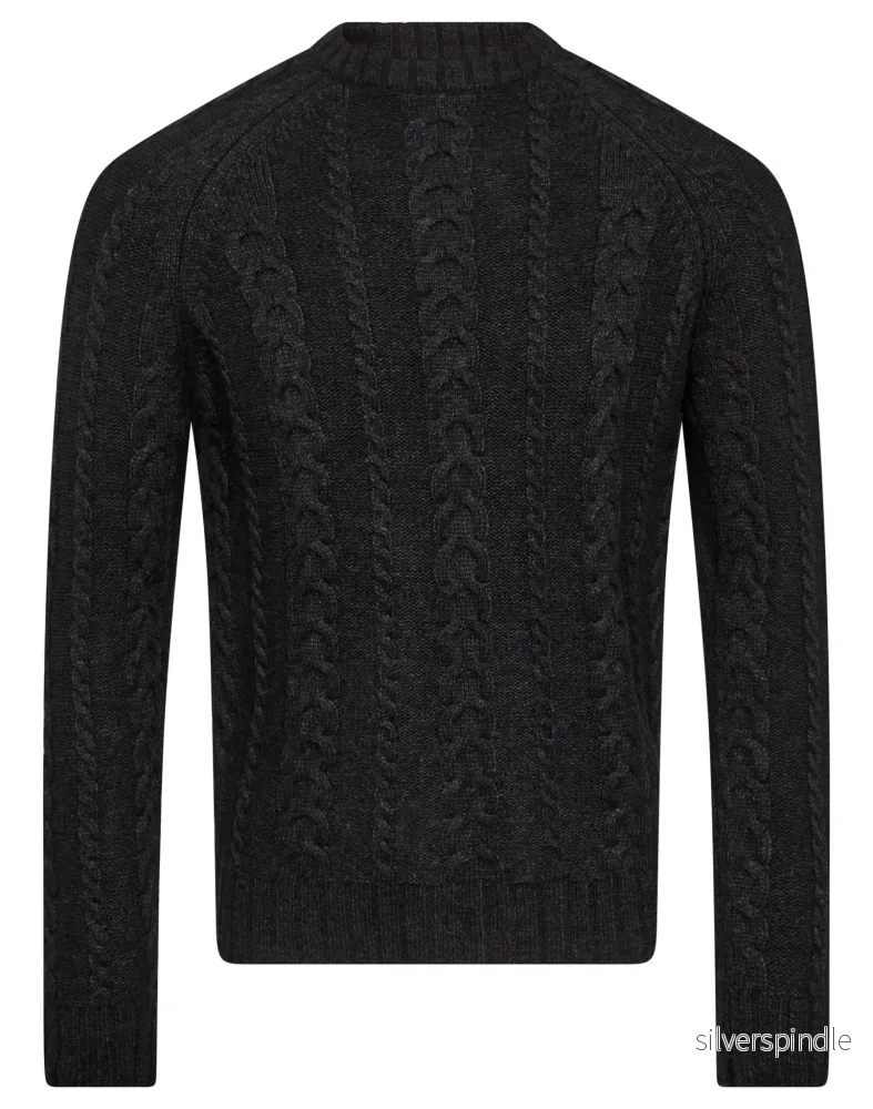 BS Nako Regular Fit Stickad tröja – Charcoal BS Nako Regular Fit Stickad tröja – Charcoal