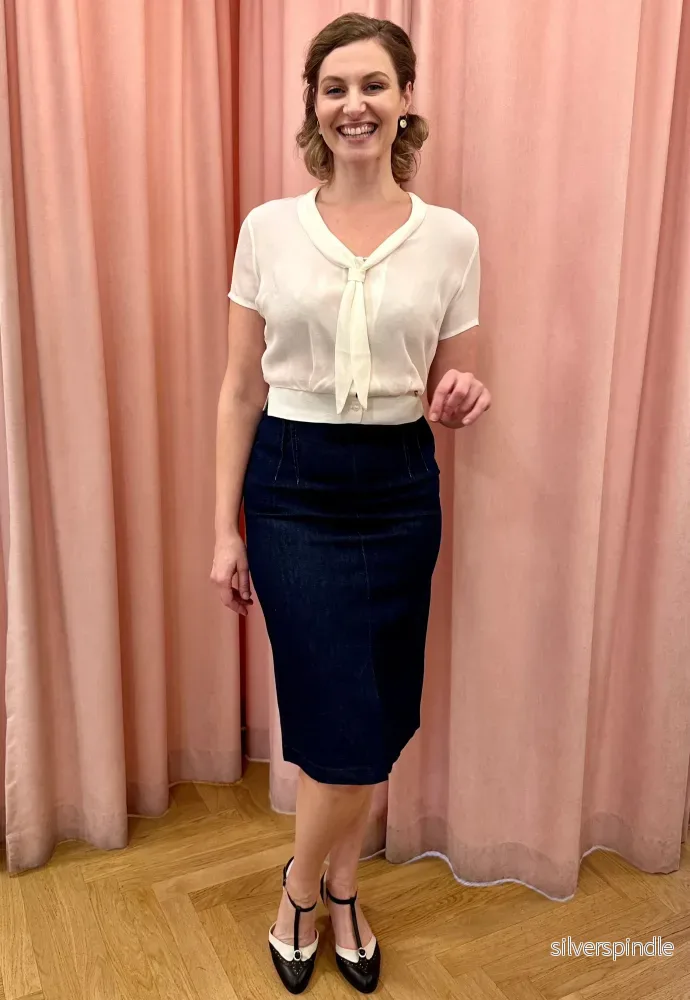 Pencilkjol i denim i 1950-talsstil - Bild 3