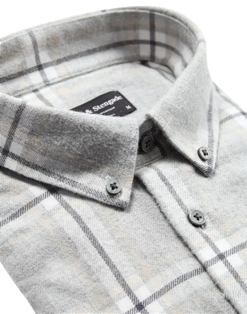 BS Norman Casual Modern Fit Skjorta - Light Grey - Bild 2