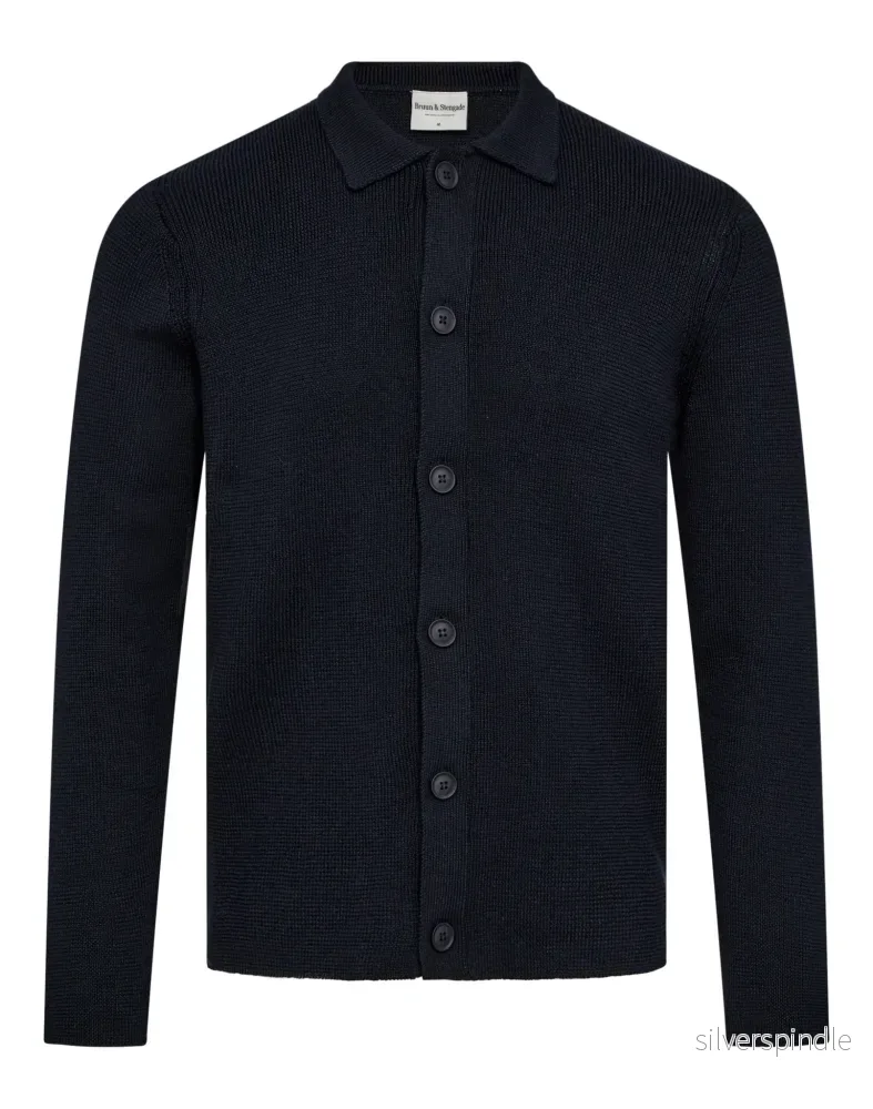 BS Haakon Regular Fit Stickat - Navy