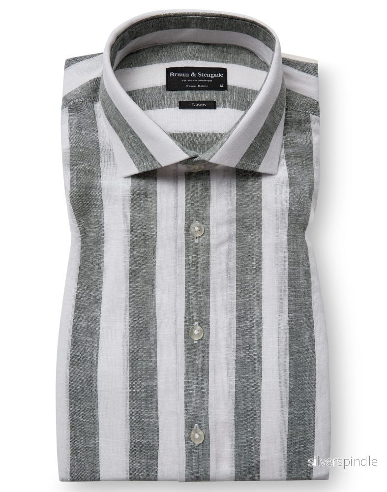 BS Munoz Casual Modern Fit Skjorta - Green/White