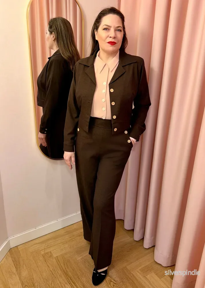 Sally seglarbyxor med hög midja - brun - Bild 2