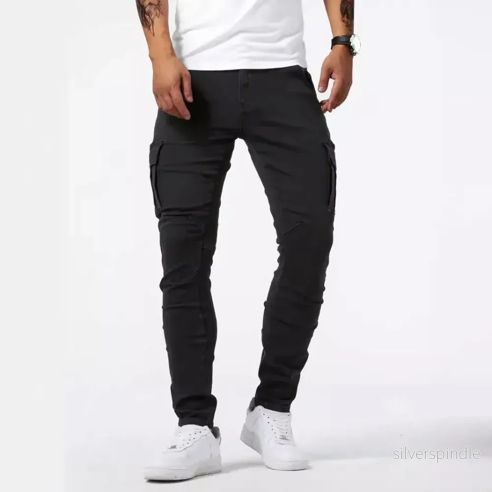 Noah | Slim Fit Stretch Cargobyxor Dam med Flera Fickor - Bild 3