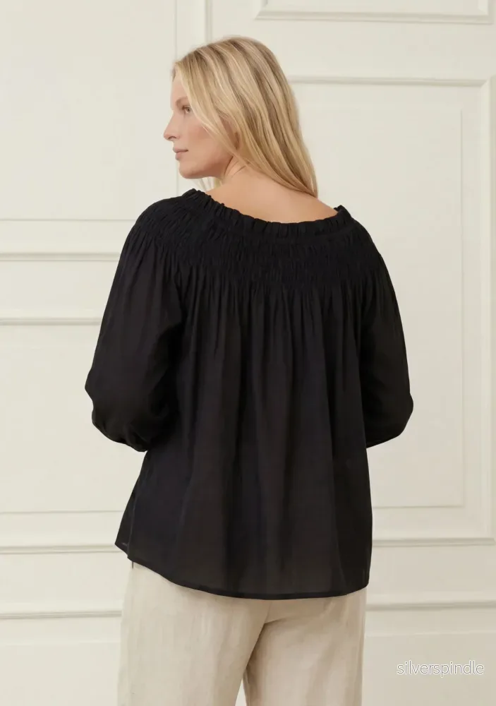 Ane Stretch Blouse - Black - Bild 2