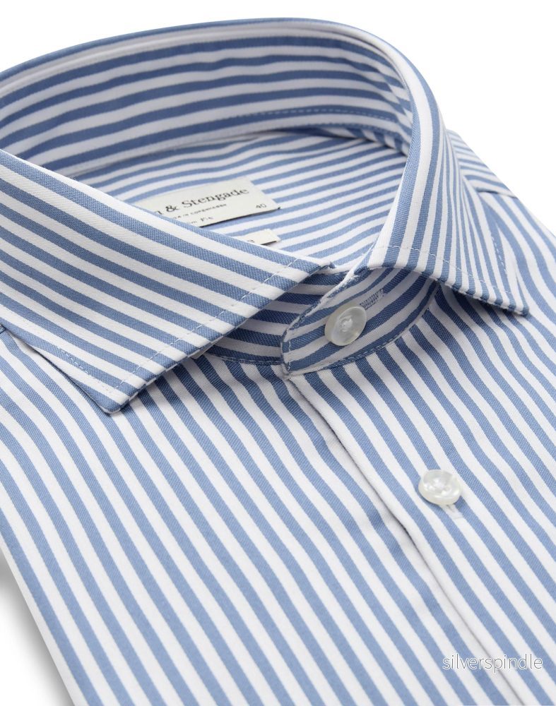 BS Hald Slim Fit Skjorta - Blue/White - Bild 2