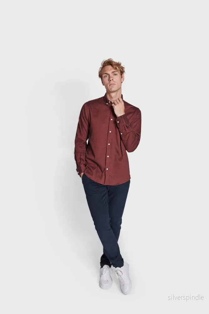 BS Ebruma Casual Modern Fit Skjorta - Orange - Bild 3