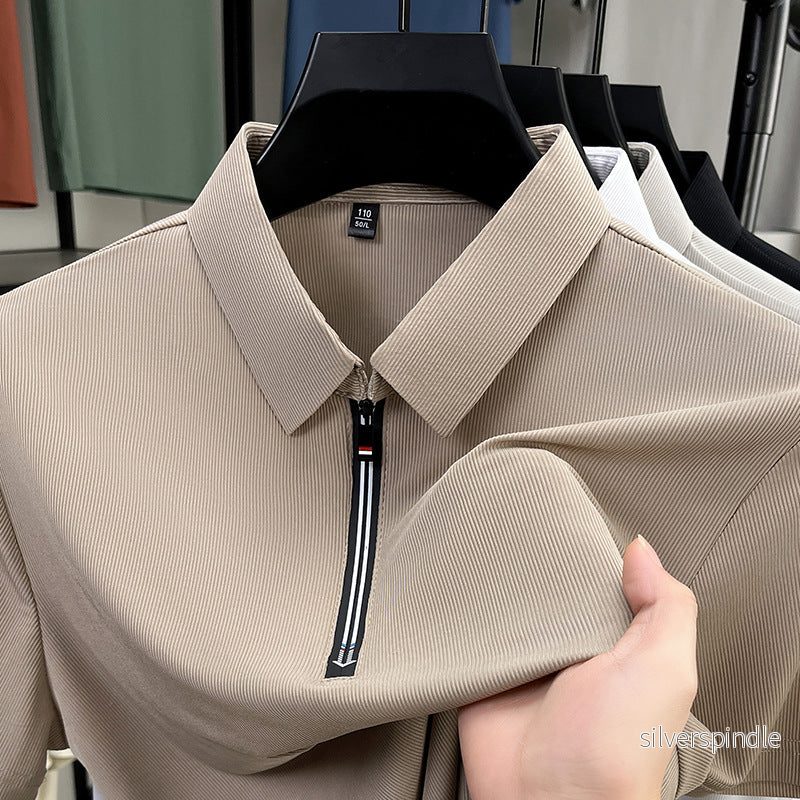 Ethan | Slim Fit Halv Dragkedja Polotröja för Sommarbruk - Bild 2