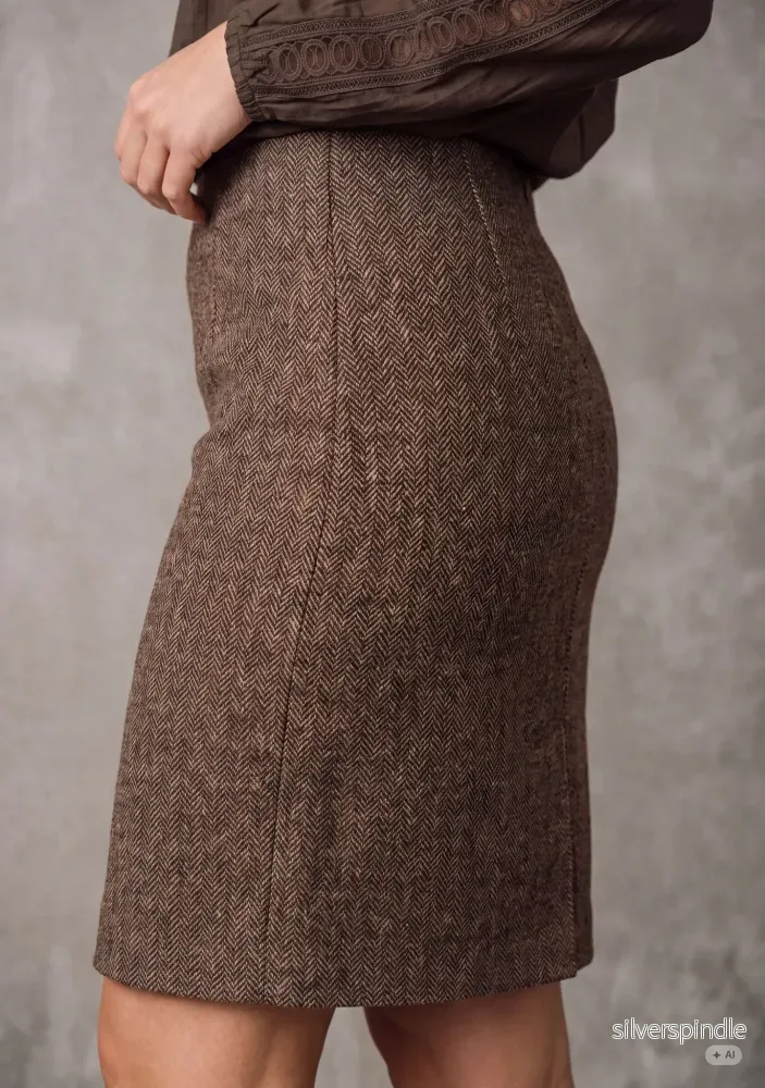 Oda Skirt - Brown Herringbone - Bild 3