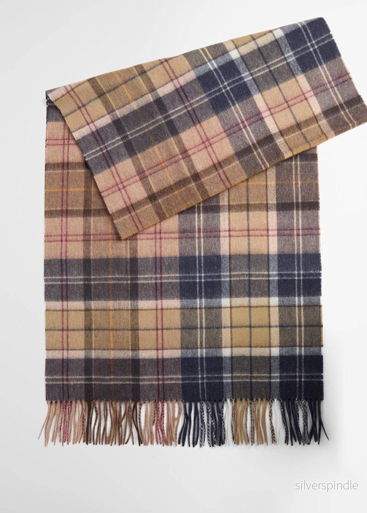 Barbour Serena Tartan Scarf Birchwood Muted tartan