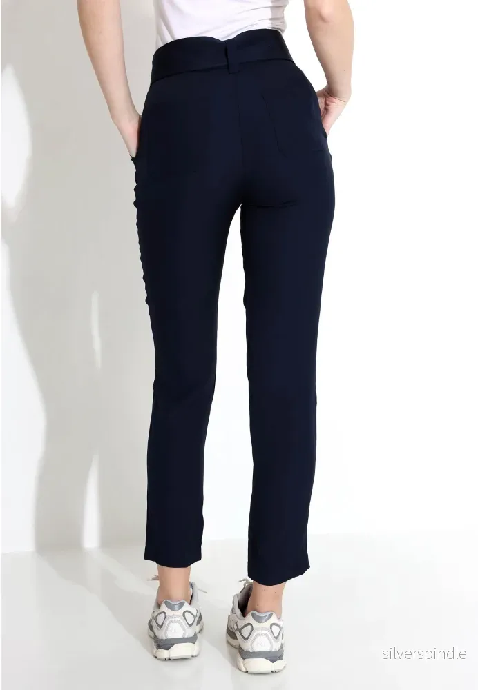TROUSERS WITH BELT 03640 - Svart - Bild 3