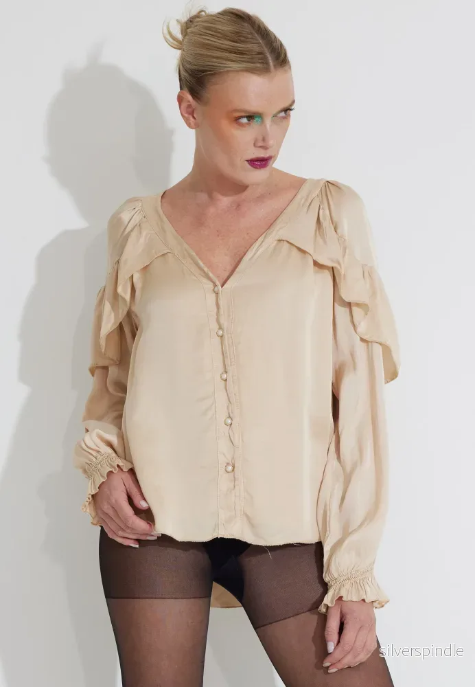 LUNA BLOUSE BLUS - Gold beige - Bild 3