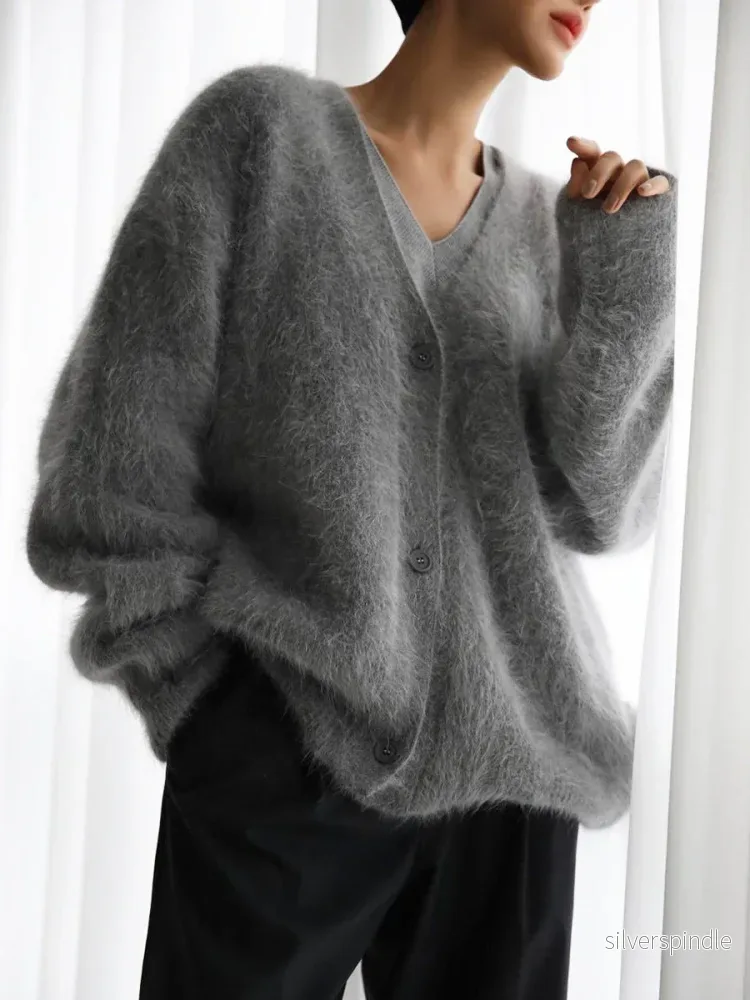 Elegant V-ringad Cardigan för Damer med Mjuk Passform | Perfekt för Alla Tillfällen - Bild 3
