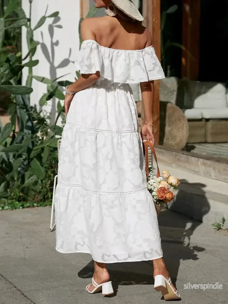 Ella | Elegant Off Shoulder Maxiklänning för Sommarlook - Bild 3