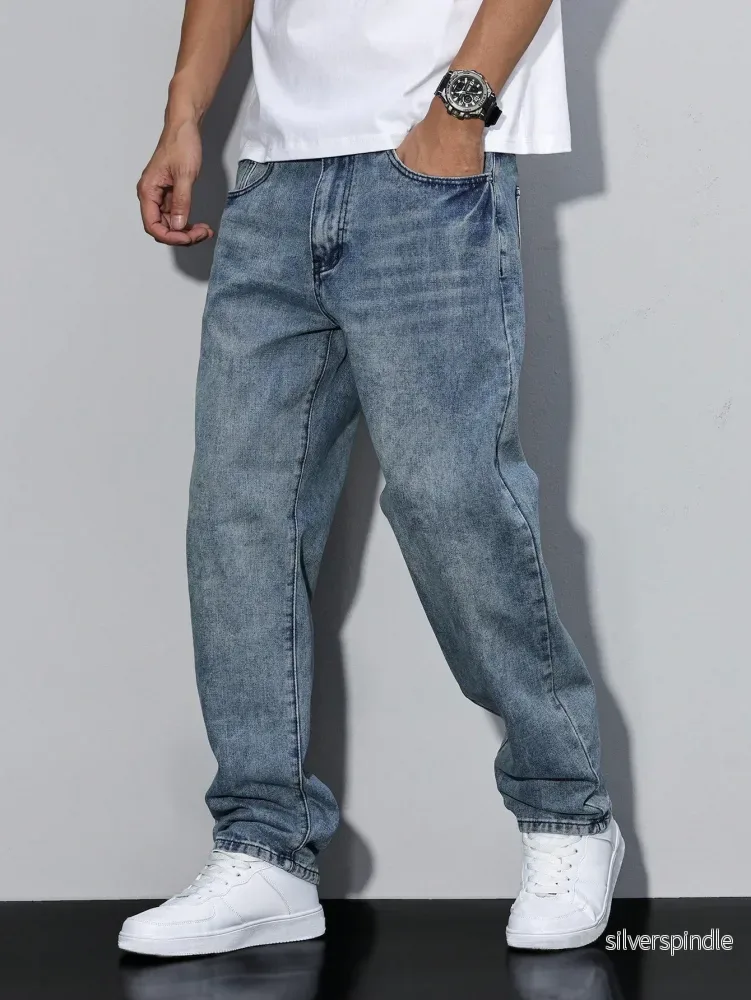 Urban Style | Baggy Jeans Herr med Avslappnad Passform | Modern Design för Komfort och Stil - Bild 3