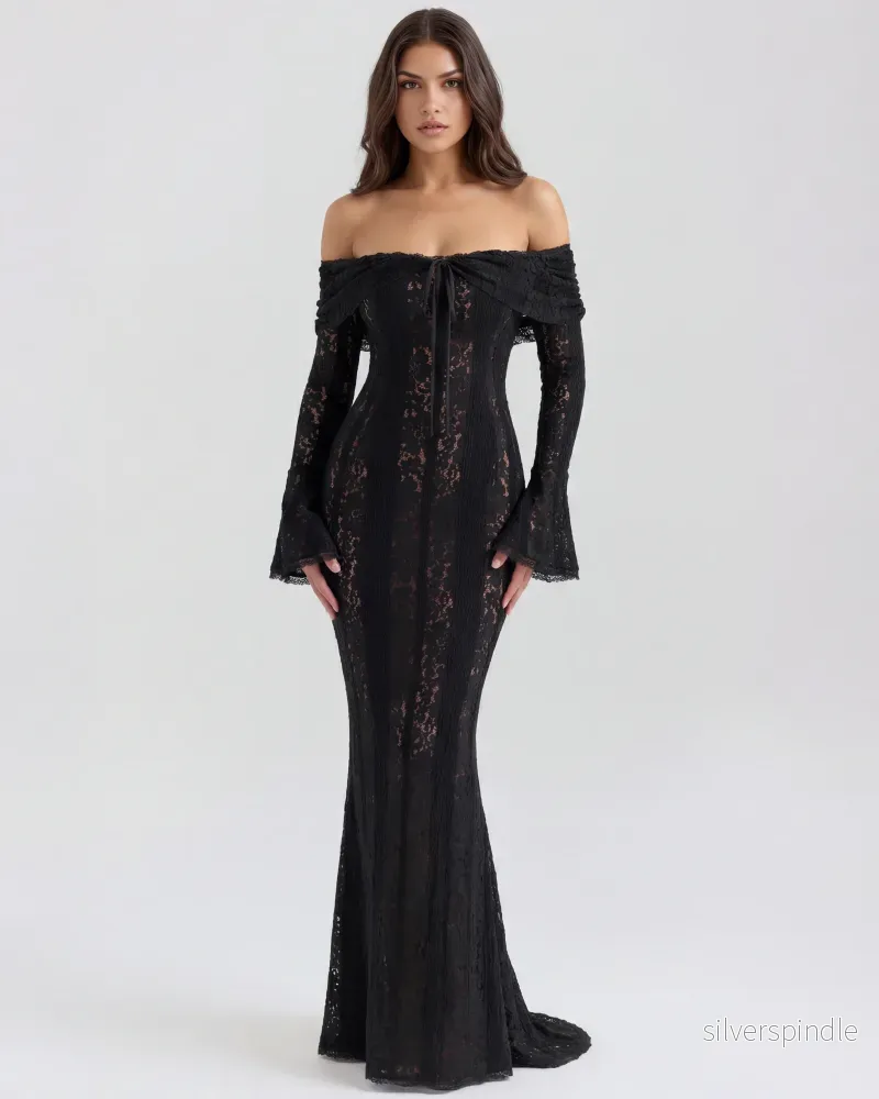 Sophia | Elegant Off-Shoulder Maxiklänning