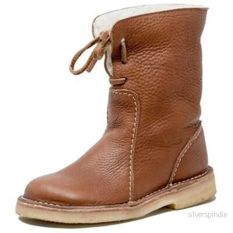 Vinter Comfort | Shearling-fodrade Ankelstövlar med Vikbar Manschett | Mjuk och Varm Design för Kalla Dagar - Bild 2