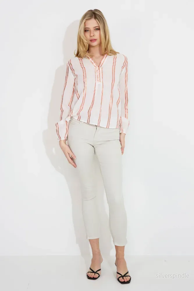 VERNILL BLOUSE - randig