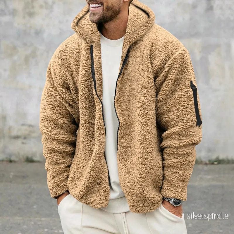 Mjuk Teddy Fleece Luvtröja för Herr med Full Dragkedja | Varm och Avslappnad Stil för Kalla Dagar Mjuk Teddy Fleece Luvtröja för Herr med Full Dragkedja | Varm och Avslappnad Stil för Kalla Dagar
