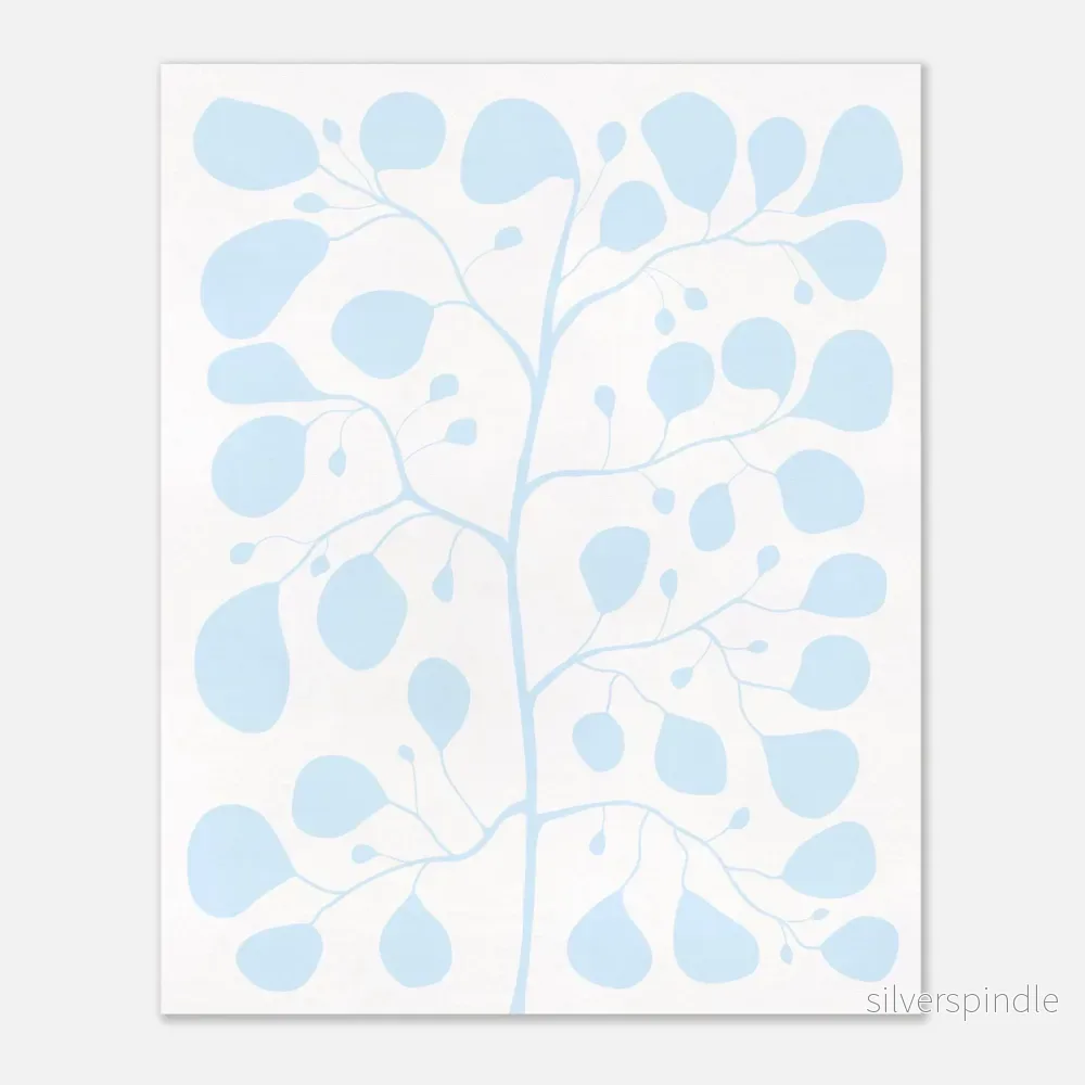 Pilea Fig Cool Blue – Botanisk poster i sval blå Japandi-stil - Bild 2