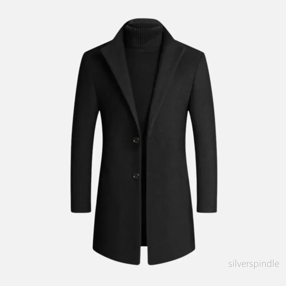Skräddarsydd Herrkappa | Vinröd Kappa med Hackslag och Tvåknappsfästning | Elegant Stil för Höst och Vinter