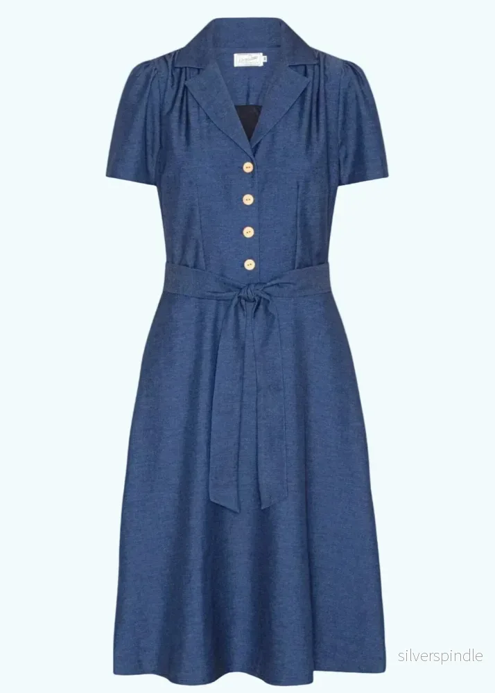 Betty skjortklänning – mörk denim (höstversion) Betty skjortklänning – mörk denim (höstversion)