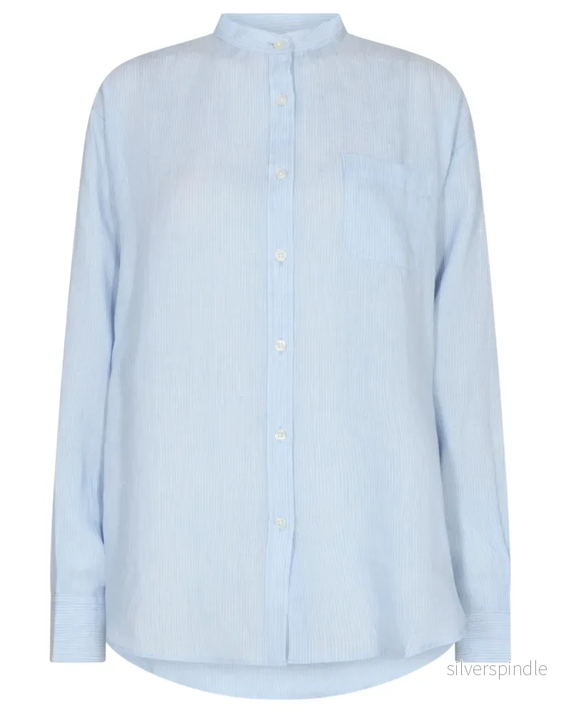 BS Abril Skjorta - Light Blue/White