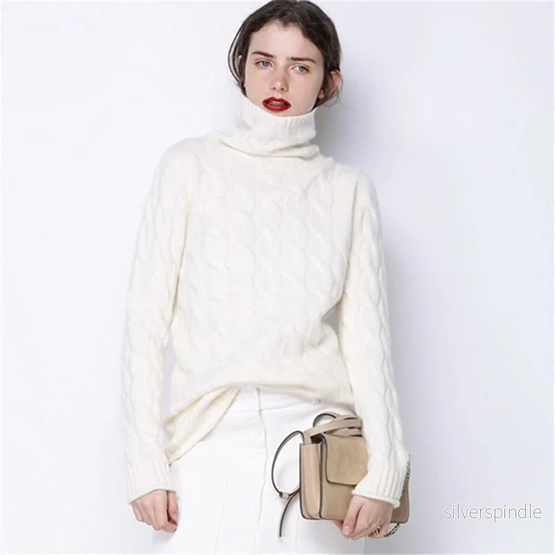 Sophie | Elegant Stickad Dam Tröja Med Hög Hals - Bild 2