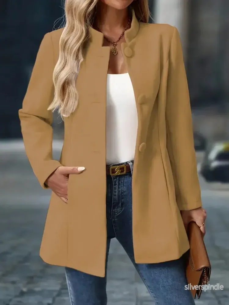 Olivia | Elegant Lång Vinterrock med Knäppning - Bild 3