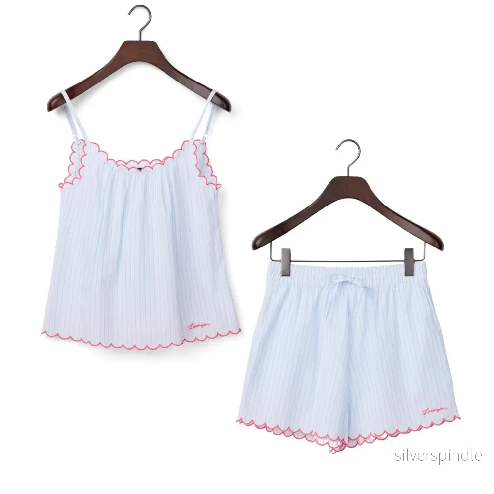 Lexington Scalloped Edge Organic Cotton Pyjamas set Lexington Scalloped Edge Organic Cotton Pyjamas set