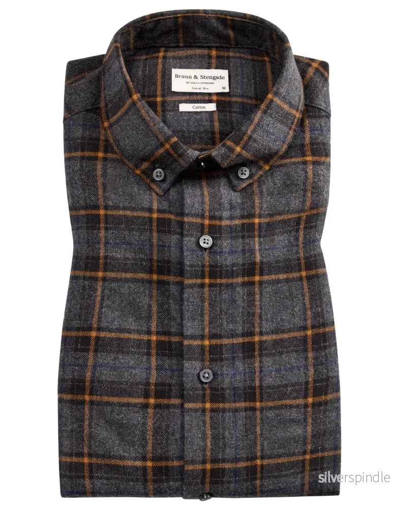 BS Hamar casual slim fit Skjorta - Dark Grey
