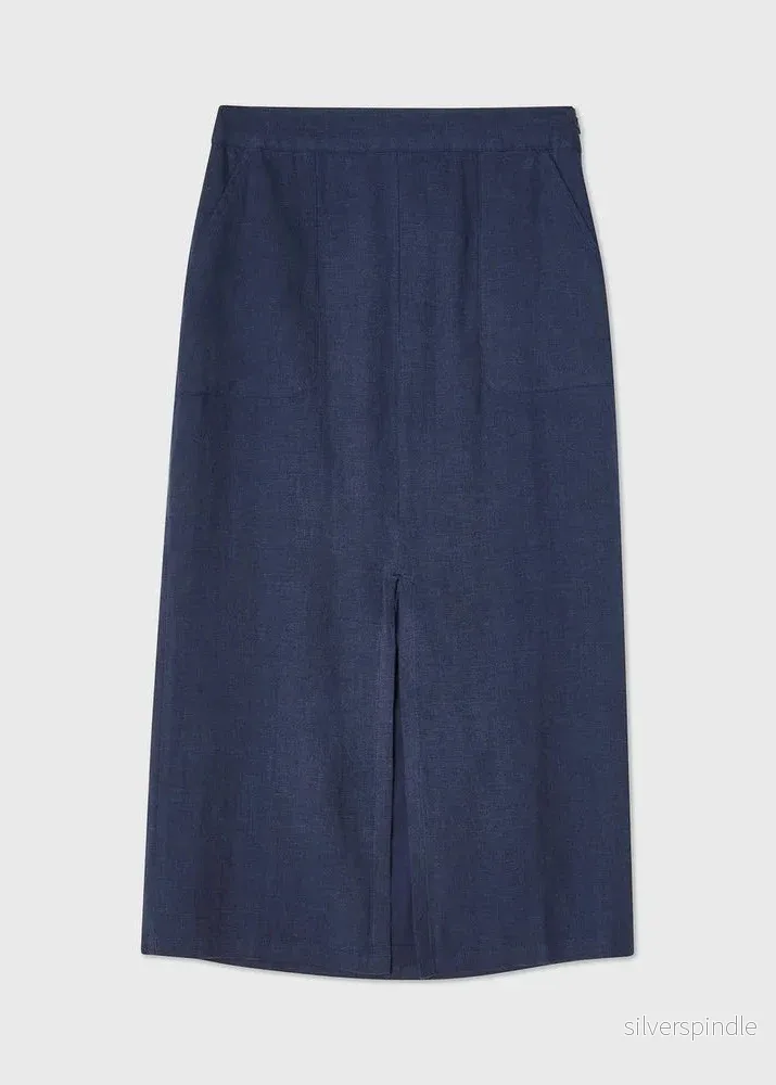 Lexington Midi Linen Skirt Navy - Bild 3