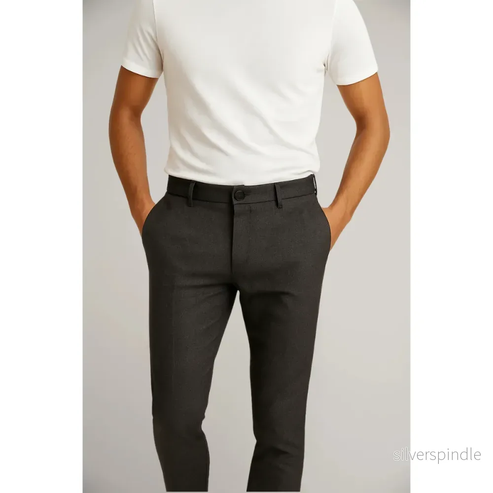 Skräddarsydda Byxor för Män med Platt Front | Elegant Design för Professionella Tillfällen Skräddarsydda Byxor för Män med Platt Front | Elegant Design för Professionella Tillfällen