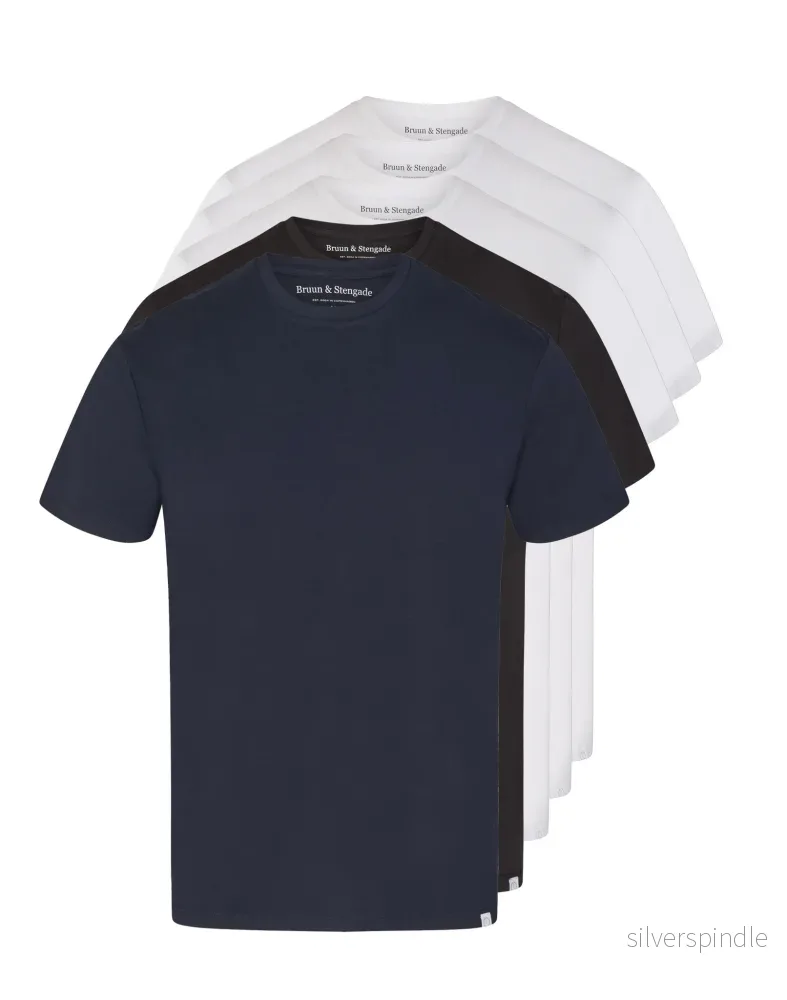 BS Antiqua Regular Fit T-shirt – White, White, White, Black & Navy BS Antiqua Regular Fit T-shirt – White, White, White, Black & Navy