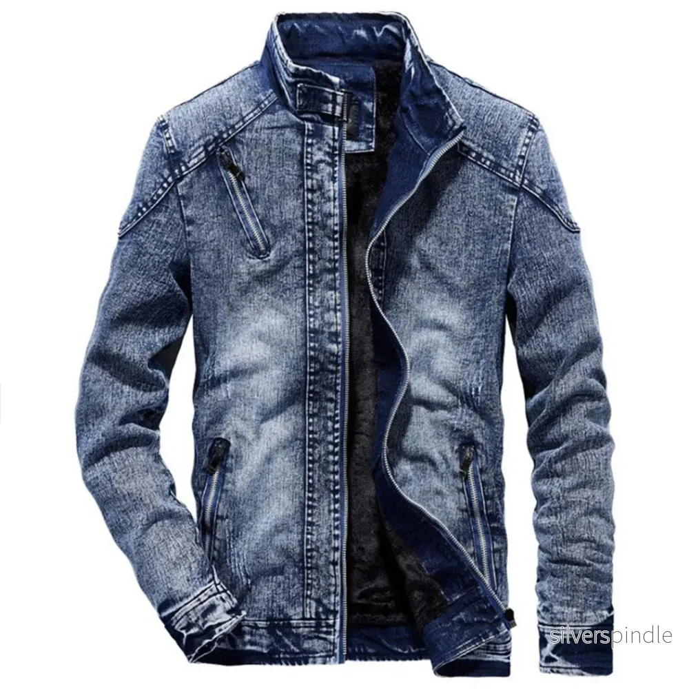 Mångsidig Svart Jeansjacka för Män med Dragkedja och Justerbar Midja | Slitstark Design för Komfort och Stil Mångsidig Svart Jeansjacka för Män med Dragkedja och Justerbar Midja | Slitstark Design för Komfort och Stil