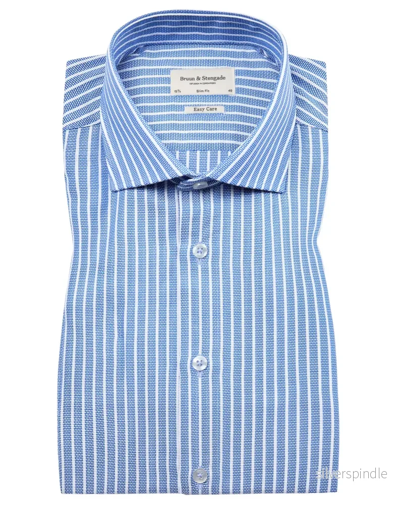 BS Angus Slim Fit Skjorta - Blue/White