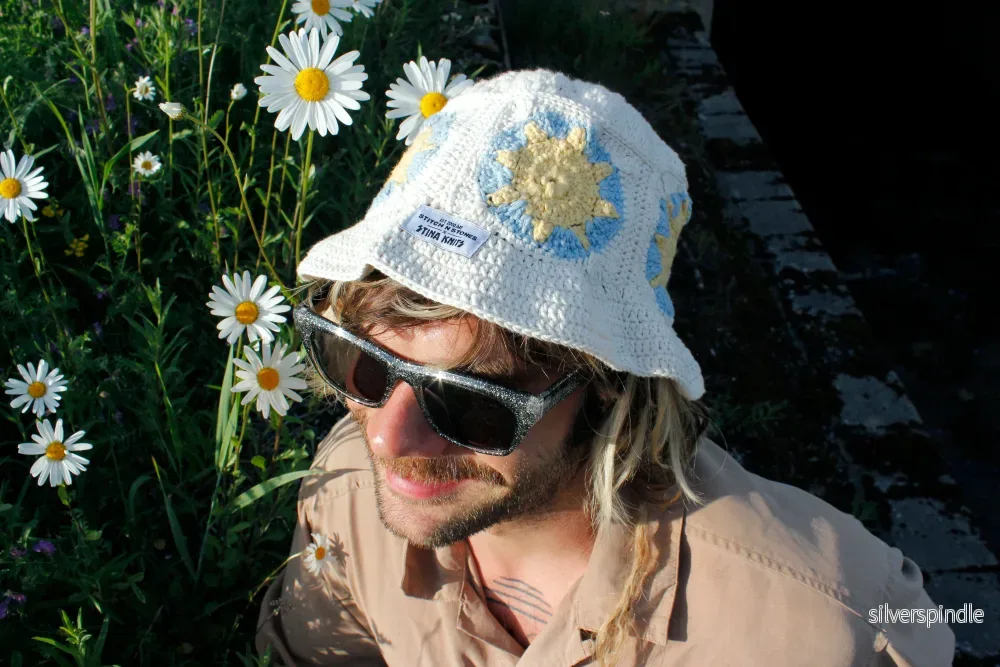 Blue sun crochet bucket hat by Stina Knits Blue sun crochet bucket hat by Stina Knits