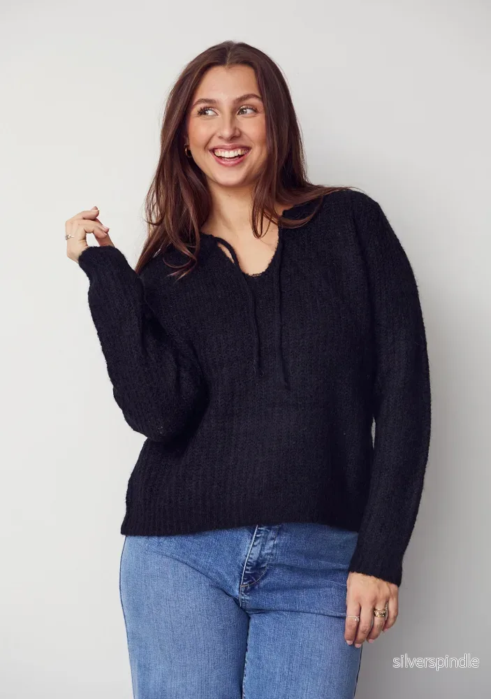 Anna String Pullover – Black Anna String Pullover – Black