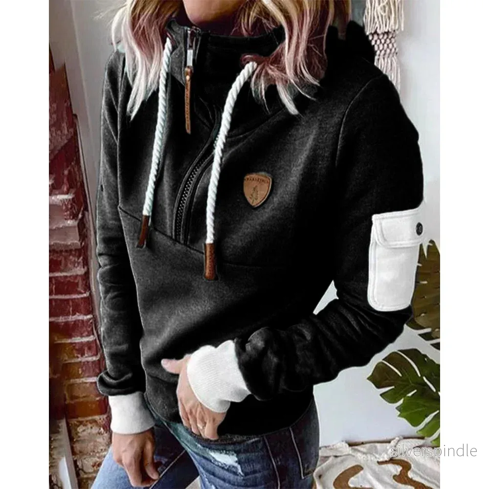 Emma | Praktisk Hoodie med Dragkedja och Ärmpocket - Bild 3