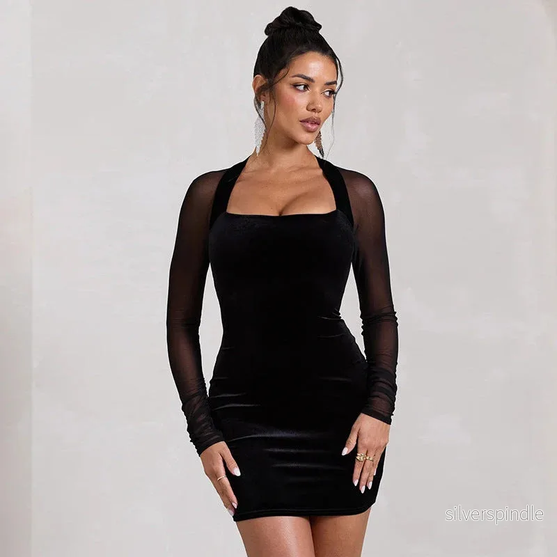 Sophia | Elegant Långärmad Vårklänning med Mesh-detaljer - Bild 2