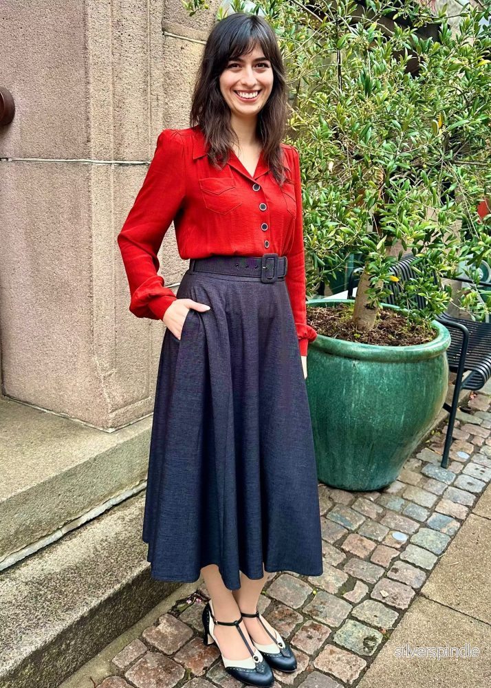 A-line kjol - svart denimlook - Bild 2
