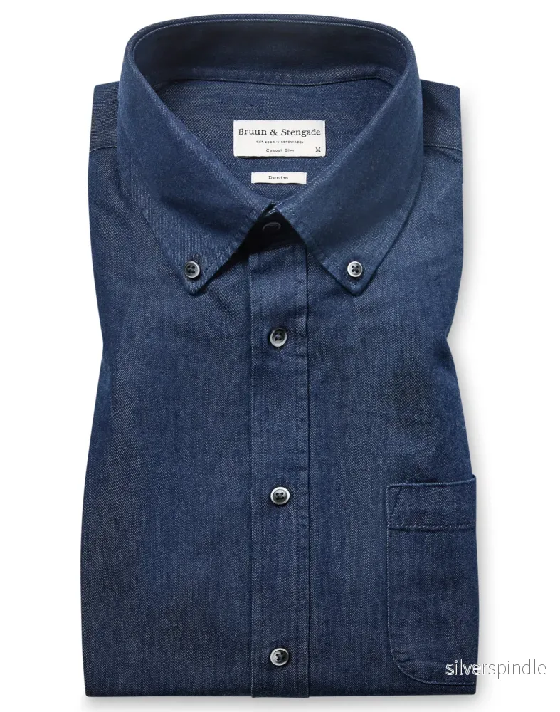 BS Middlecoff Casual Slim Fit Skjorta - Indigo