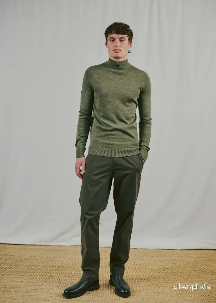 BS Froder Regular Fit Stickat – Olive BS Froder Regular Fit Stickat – Olive