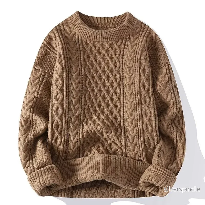 Kabelstickad Tröja | Chunky Fisherman Crew Neck med Mjuk Textur | Perfekt för Höst och Vinter - Bild 3