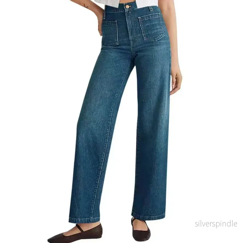 Sophie | Slitna Högmidjade Vida Jeans för En Modern Look - Bild 2