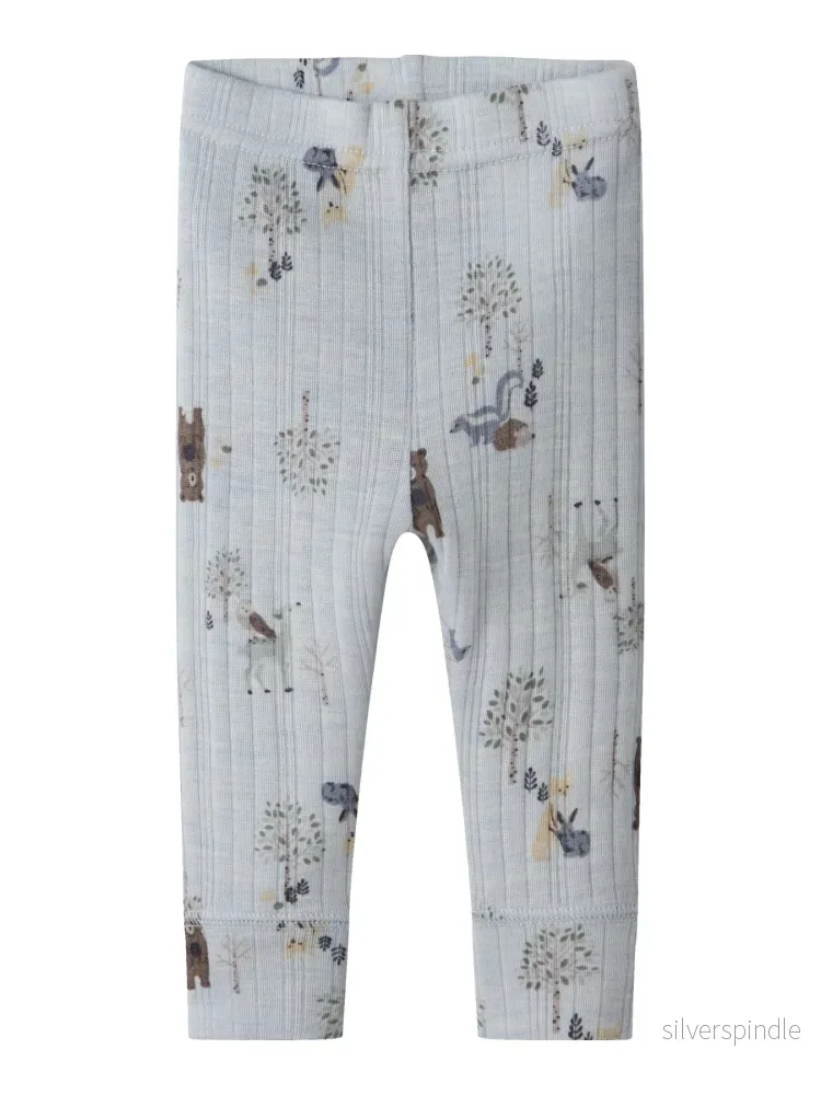 Wang 100% Merinoull Leggings Med Skogsdjur