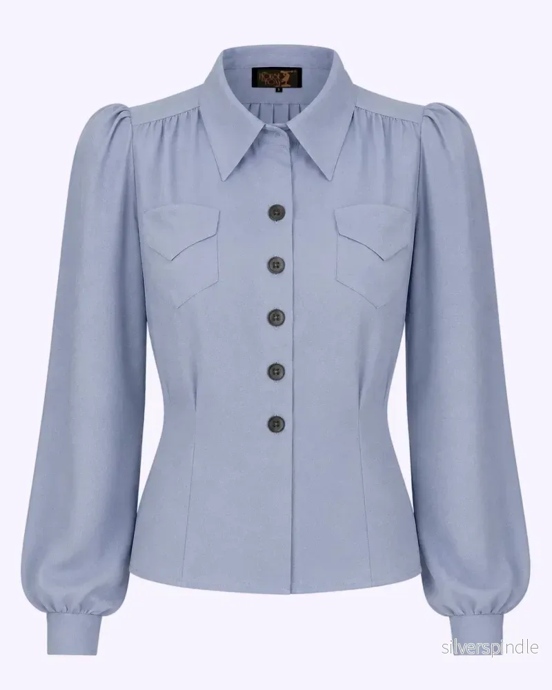 Sweetheart skjorta i vintage stil – lila