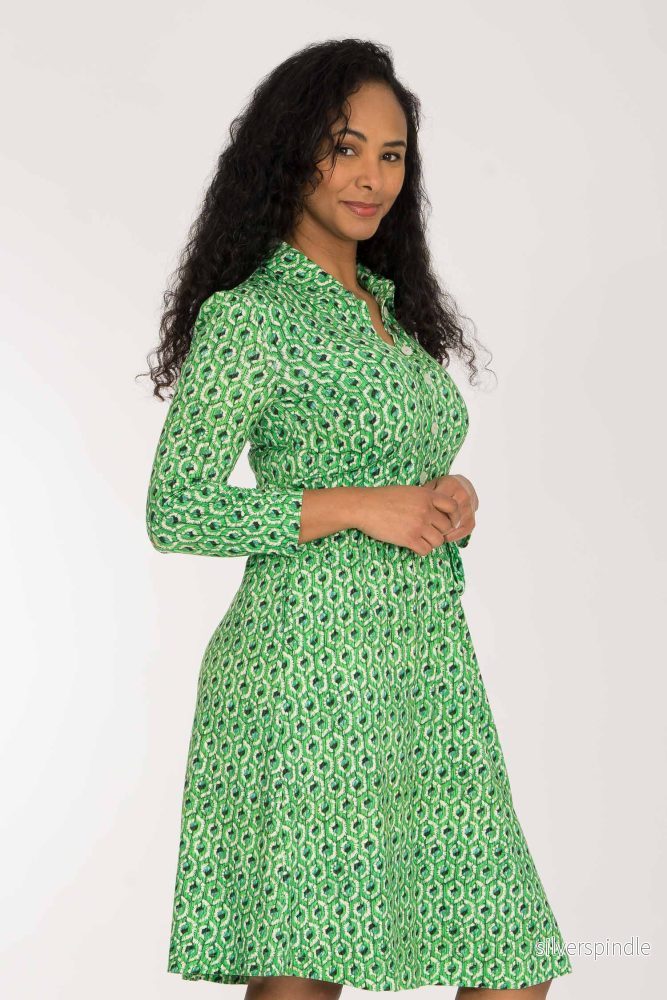 Forever mine placket short jersey dress - Green - Bild 2