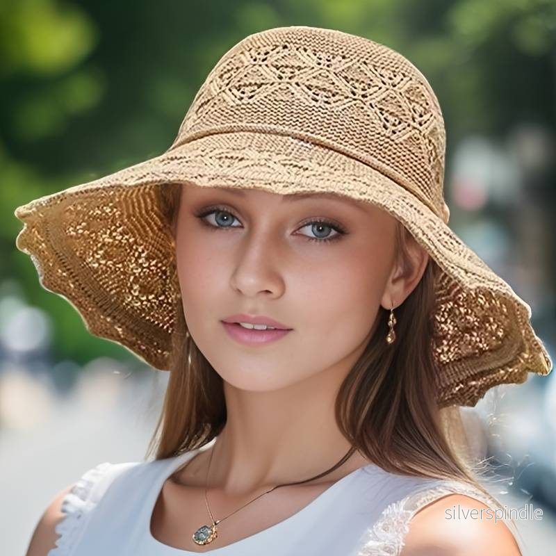 Elegant Solhatt Dam | Bred Brättning med UV-Skydd & Hopfällbar Design för Komfort - Bild 2