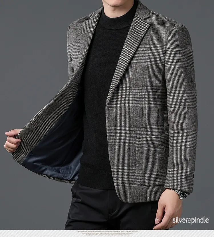Elegant Kavaj | Glen Check Blazer med Tvåknappslås & Patchfickor | Stilren Design för Alla Tillfällen Elegant Kavaj | Glen Check Blazer med Tvåknappslås & Patchfickor | Stilren Design för Alla Tillfällen